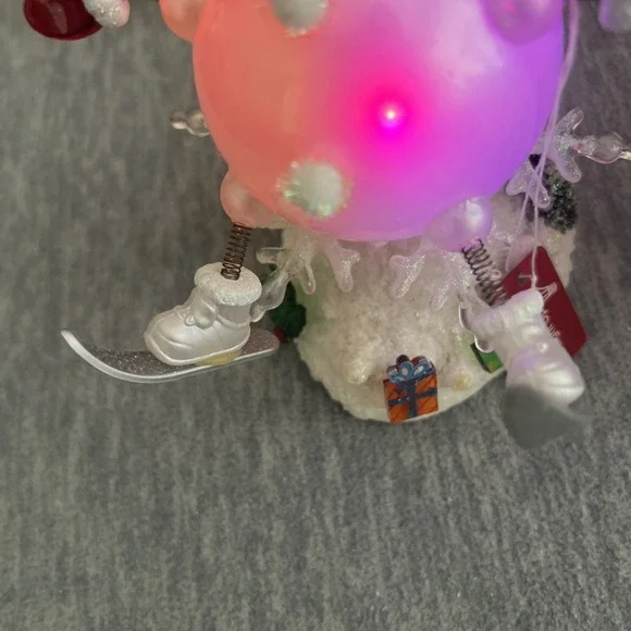 JCPenney Home Lighted Color Changing Acrylic Skiing Snowmen Pair Winter Vintage - Picture 9 of 16